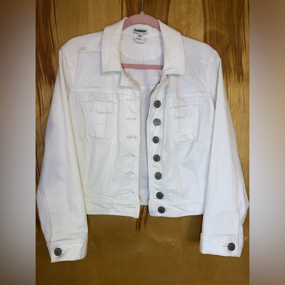 Express White jean jacket (sz L)